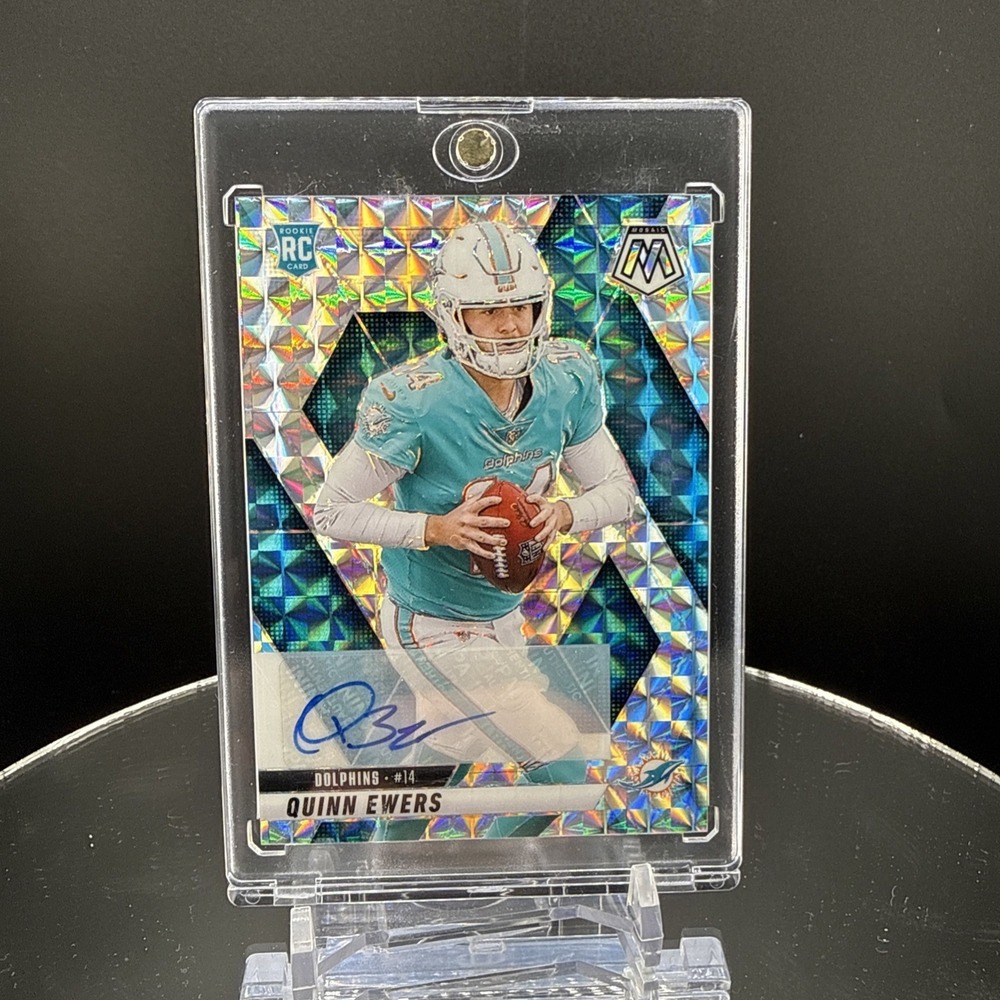 2025 Quinn Ewers Panini Mosaic Auto Silver Prizm #308 RC Rookie Card Dolphins